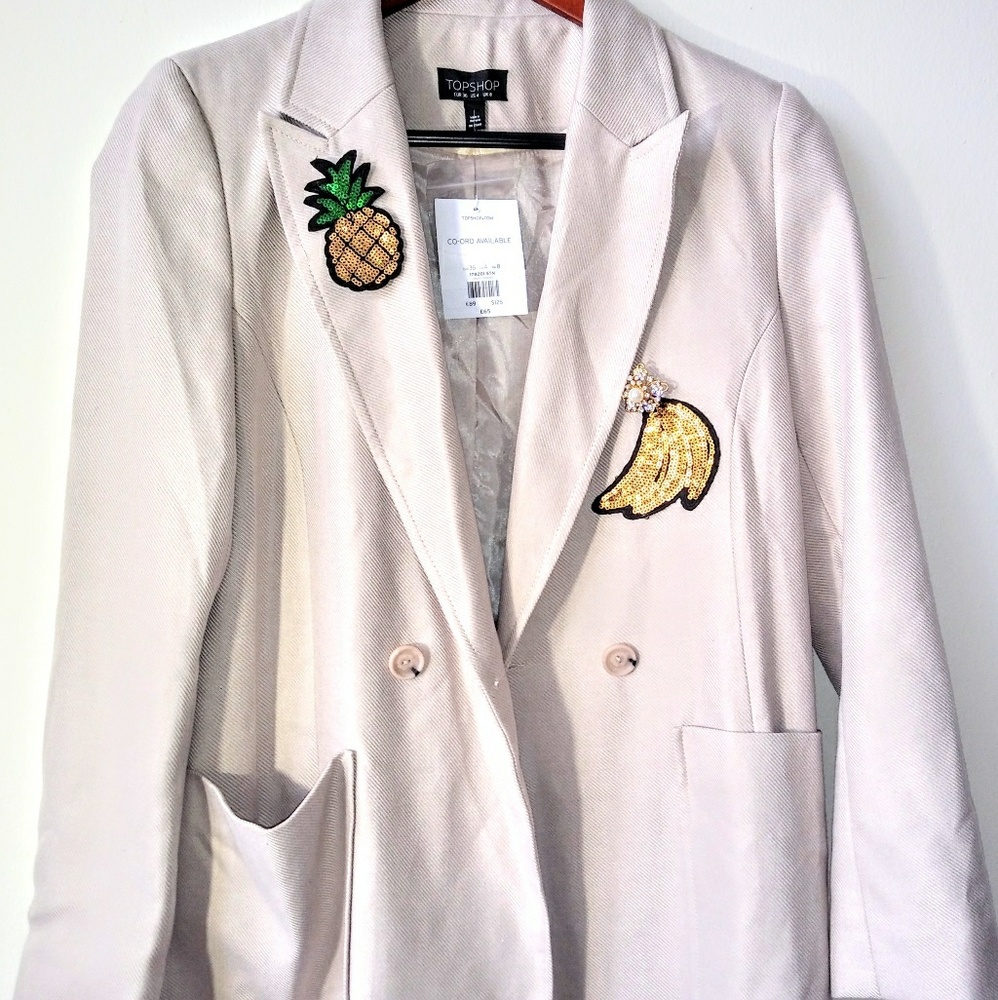 WOMEN'S BLAZER JACKET TOPSHOP DOUBLE BREASTED